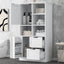 Bathroom storage cabinet with doors and drawers, multiple storage spaces, independent, open adjustable shelves, white - Korvel