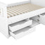 Cama plataforma tamaño twin Captain con almacenamiento en blanco