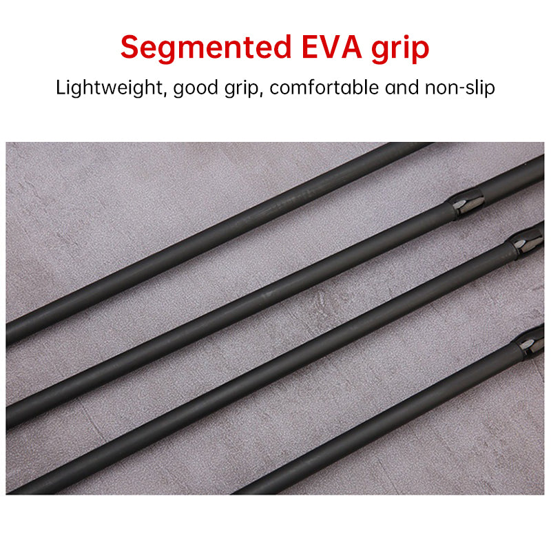 1.5 - 2.4M Telescopic Carbon Fishing Rod Rotary Baitcasting (8 - 25g) with Wooden Handle - Korvel