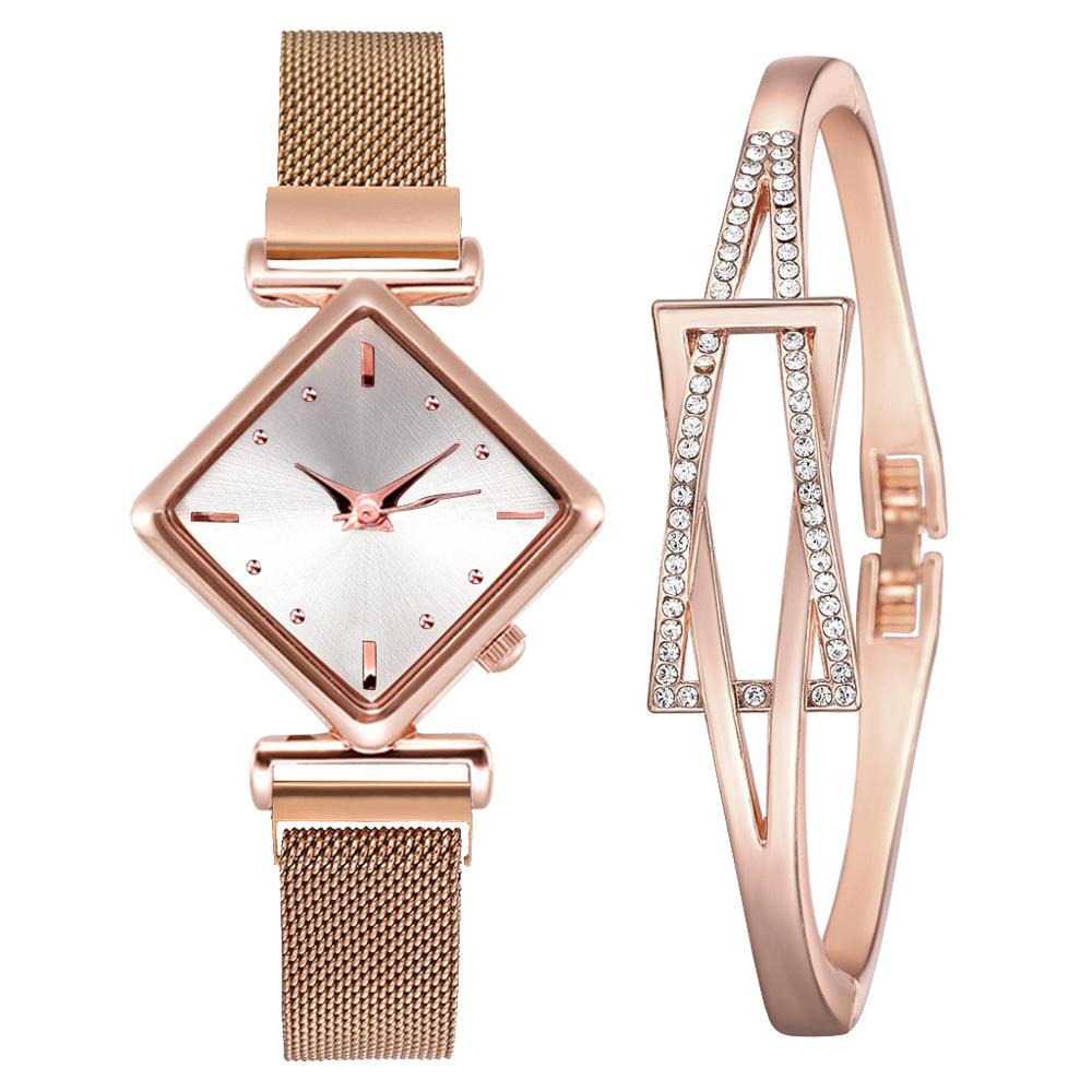 Women Square Watch Luxury Ladies Quartz Magnet Buckle Gradient Color Watches Relogio Feminino For Gift Clock - Korvel