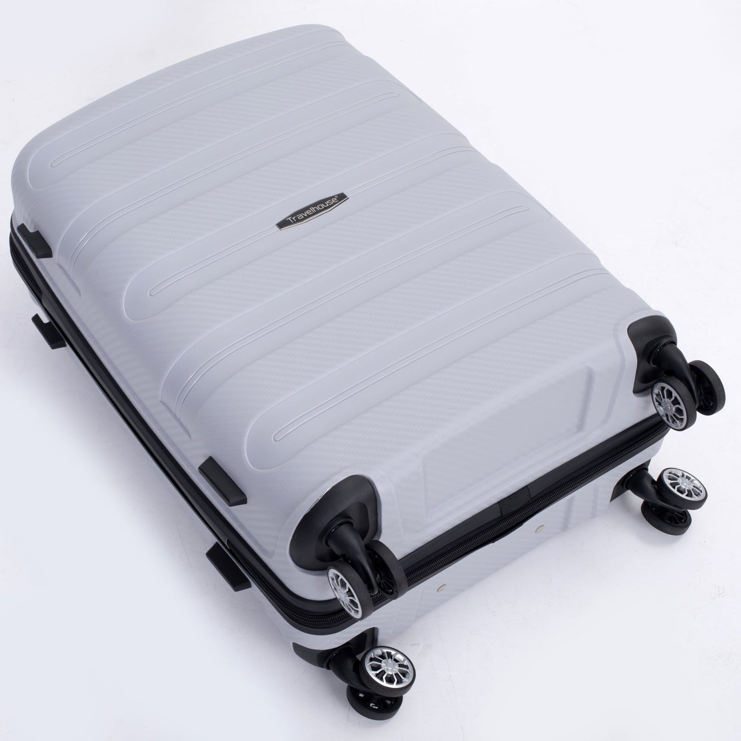 Hardshell Suitcase Spinner Wheels PP Luggage Sets Lightweight Durable Suitcase with TSA Lock,3-Piece Set (20/24/28) ,Silver - Korvel