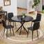 Dining Chairs Set of 4, Modern Kitchen Dining Room Chairs, PU Dining Chair Upholstered Cushion Seat and Sturdy Metal Legs - Korvel
