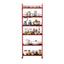 Red 6-story ultra-thin rolling storage cart, mobile shelves with wheels, metal wire storage rack with baskets - Korvel