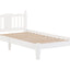 Twin Bed with Column-Decoration Headboard, with Bed Slats,White - Korvel