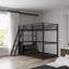 Twin Size Metal&Wood Loft Bed with Desk and Shelves, Two Built-in Drawers, Black - Korvel