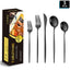 Portuguese Stainless Steel Knife Fork Spoon Golden Steak Knife Fork Set Four-Piece Tableware Set - Korvel