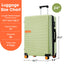 Contrast Color Hardshell Luggage 24inch Expandable Spinner Suitcase with TSA Lock Lightweight Green + ABS - Korvel