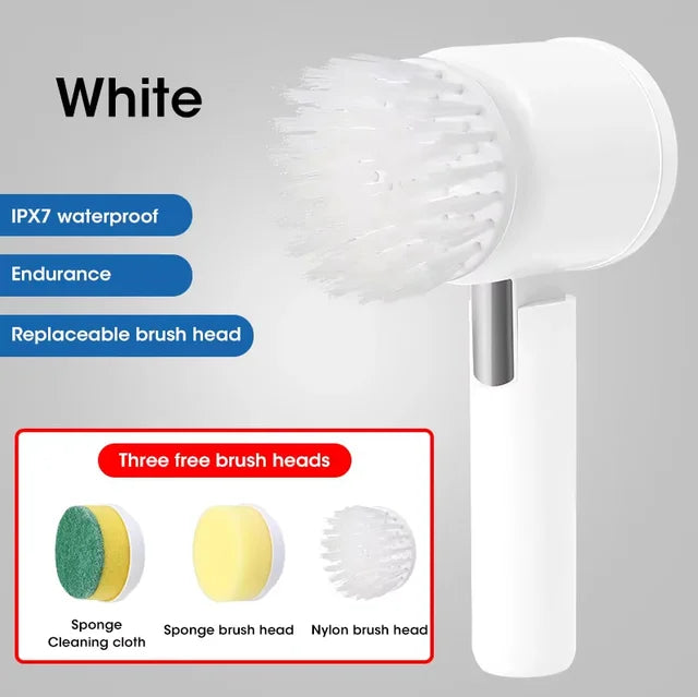 Electric Spin Scrubber with 5 Brush Heads