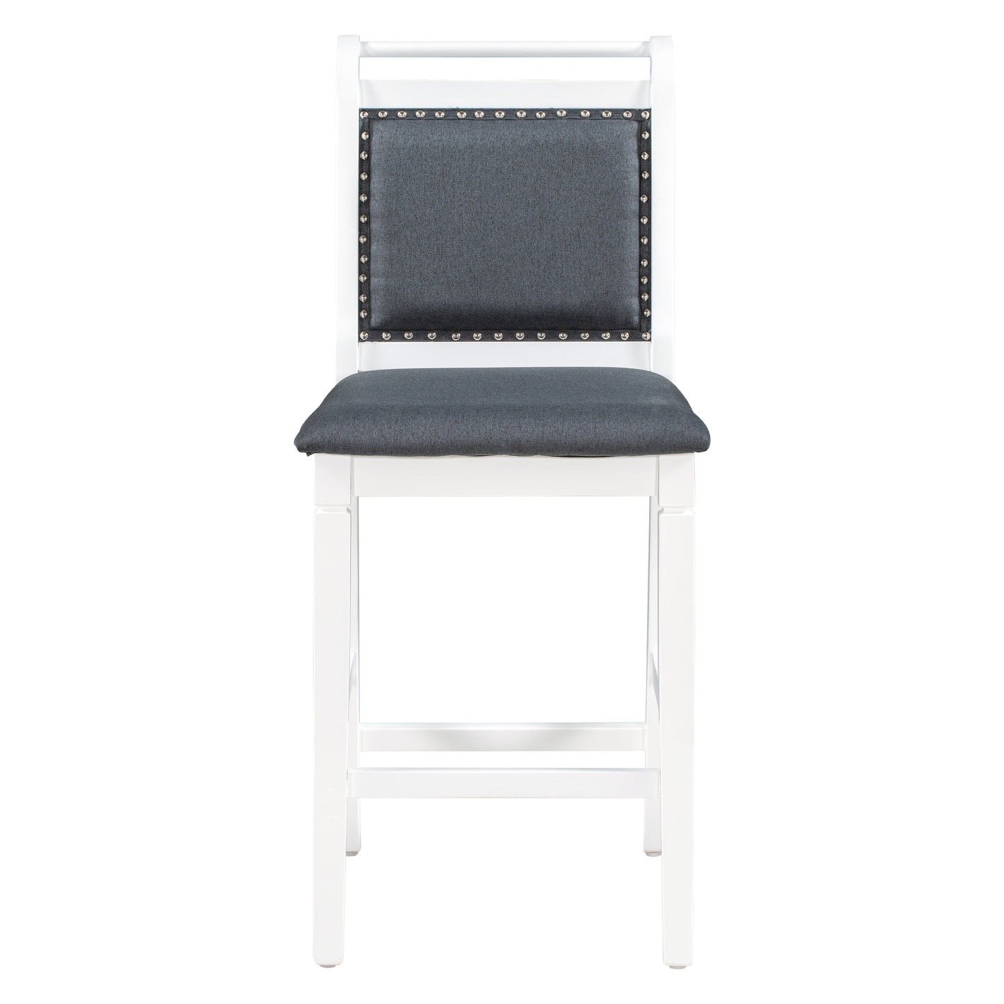 Ensemble de salle à manger surélevé en bois TOPMAX 3 pièces - Blanc et gris