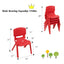 Paquete de 4 Sillas Apilables para Niños - Rojo