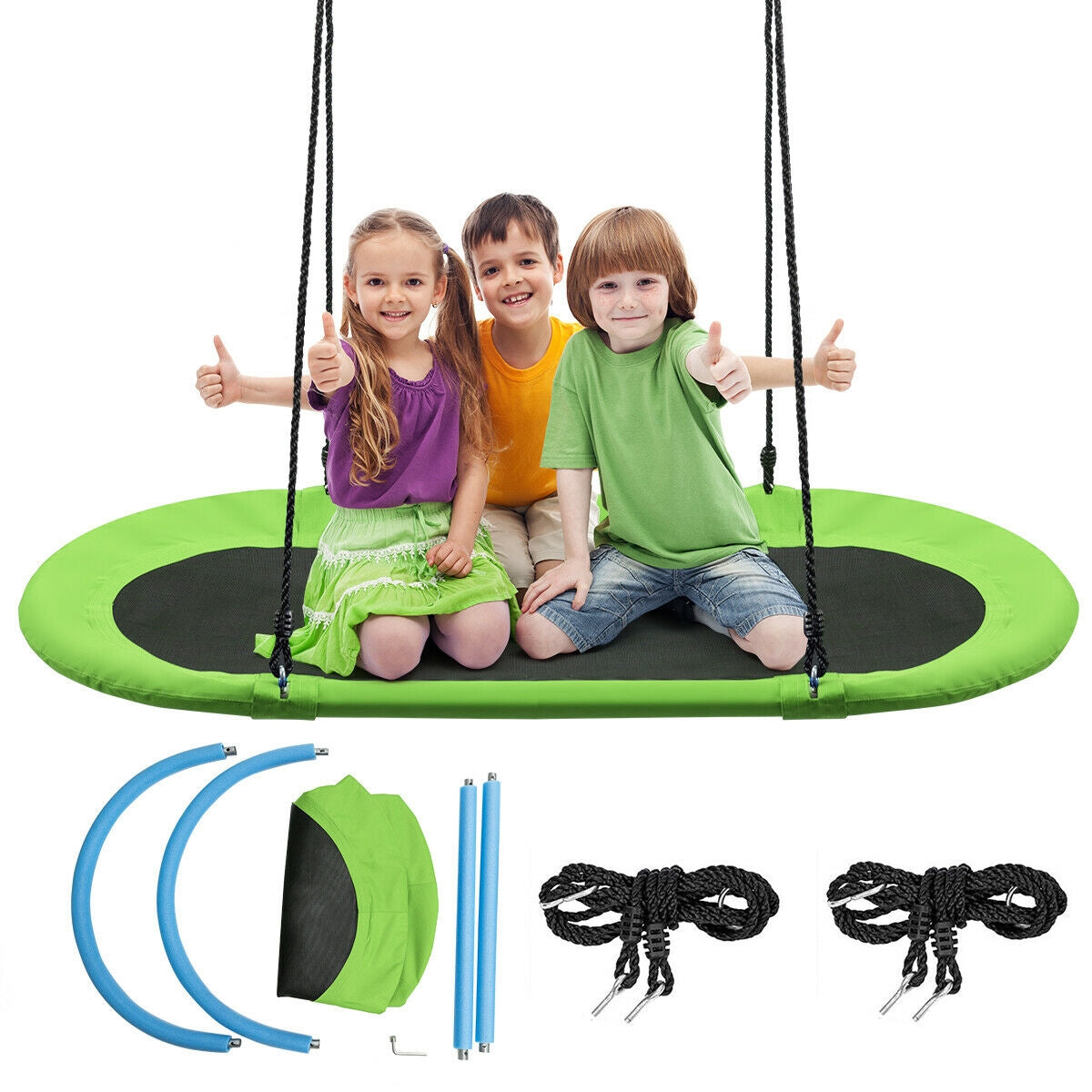 Balançoire ajustable en forme de soucoupe de 60 pouces - Vert