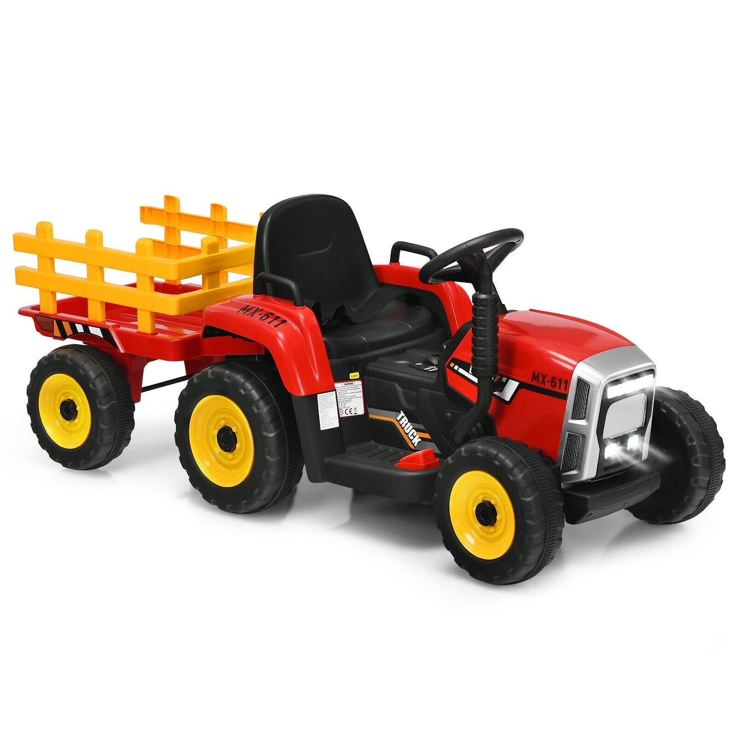 Tracteur Électrique 12V à Conduite pour Enfants 3+ - Rouge