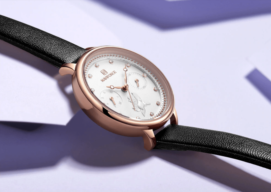 Montre de Luxe Élégante pour Femme avec Double Zircon et Chronomètre