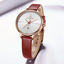 Montre de Luxe pour Femme avec Bracelet en Cuir et Boîtier en Acier