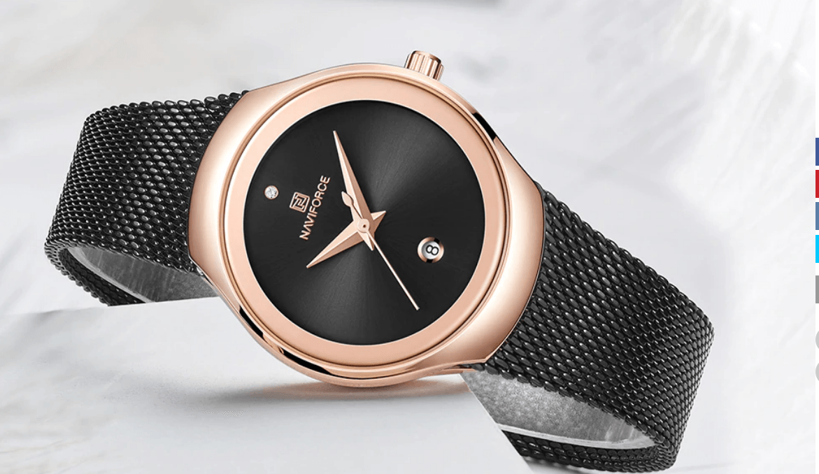 Montre en acier inoxydable élégante pour femme avec bracelet tressé