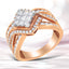 Bague Cocktail Bypass en Diamant et Or Bicolore 10KT