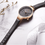 Montre analogique à quartz élégante pour femmes avec bracelet en cuir