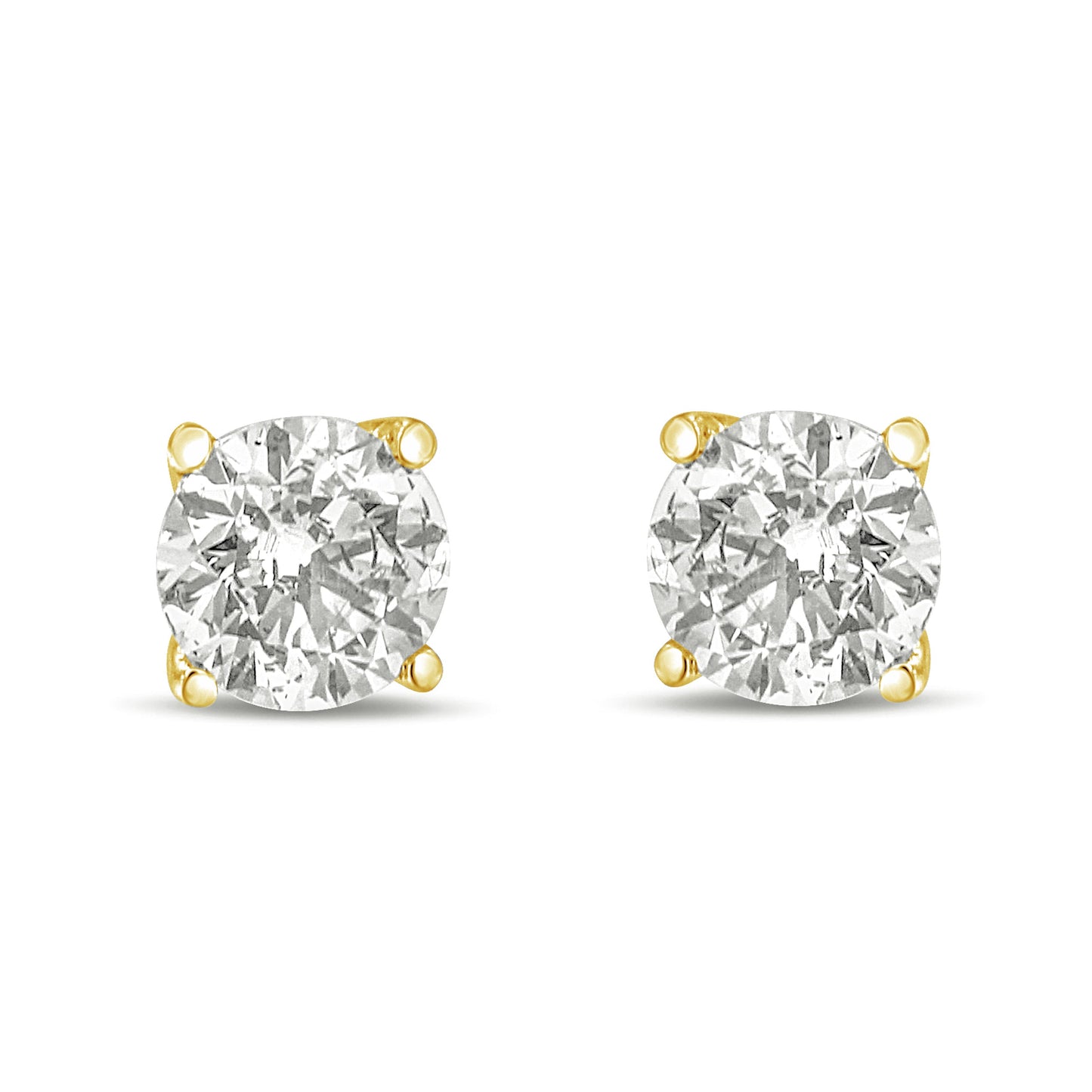 14K White Gold Lab Grown Diamond Solitaire Stud Earrings