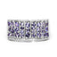 1.23 Carat Genuine Tanzanite Cluster Ring in Sterling Silver
