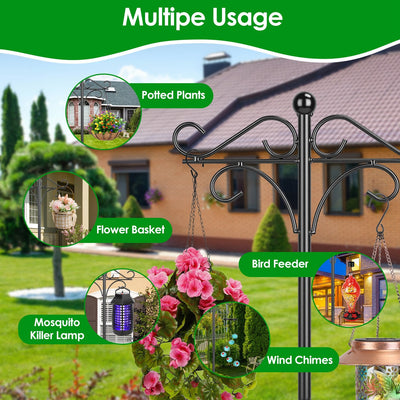 76in Heavy Duty Double Shepherds Hook - Premium Garden Feeder Pole