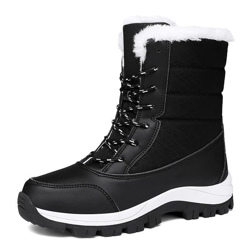 Bottes en Velours Chaud en Coton - Chaussures Rembourrées Hautes en Coton