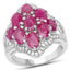 4.72 Carat Genuine Ruby and White Zircon Sterling Silver Ring