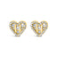 Boucles d'oreilles en diamant en forme de cœur plaquées or 14K