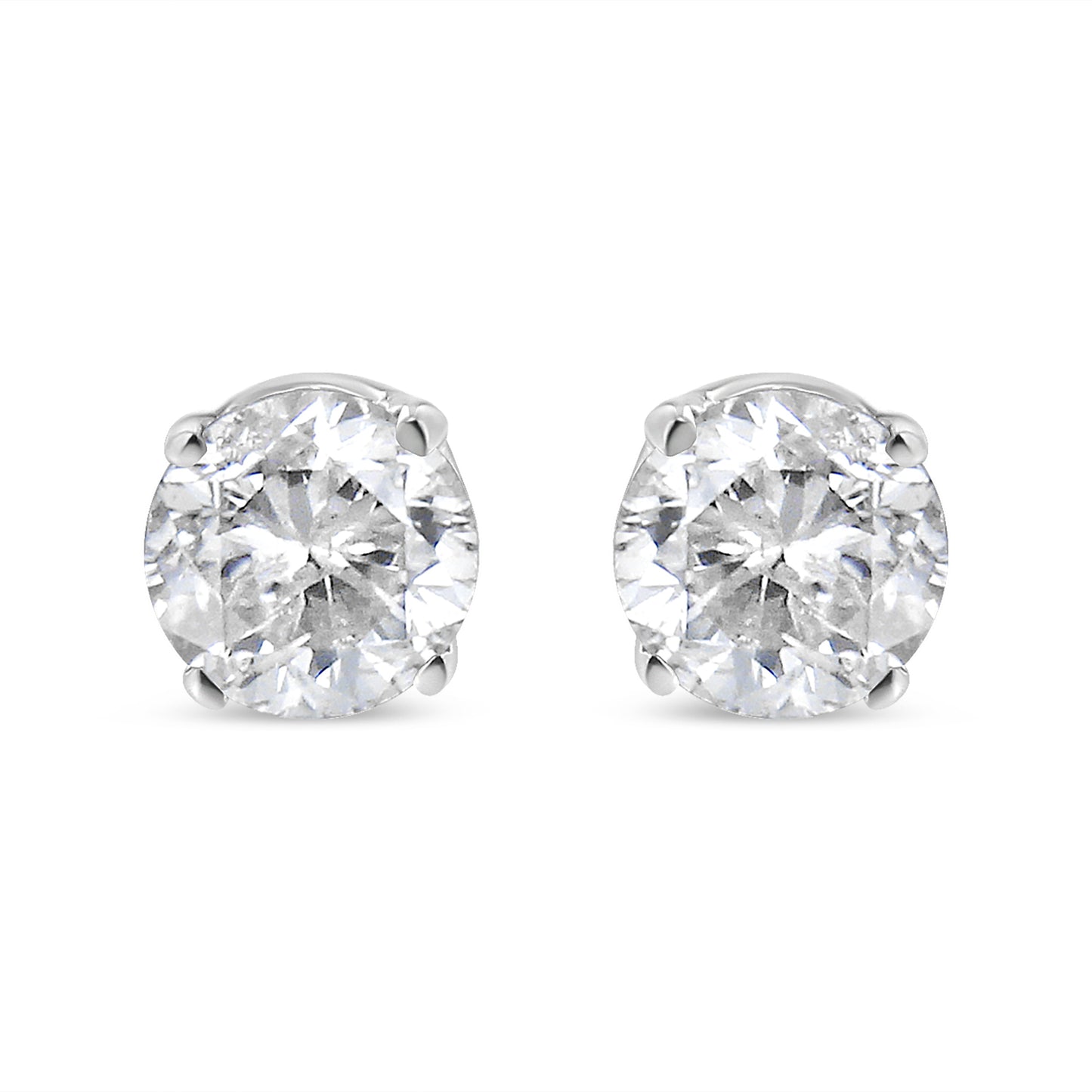 Pendientes de Stud Solitario de Diamante Creado en Laboratorio de Oro Blanco de 14K
