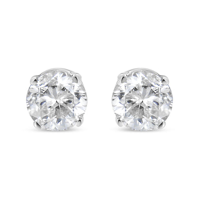 14K White Gold Lab Grown Diamond Solitaire Stud Earrings