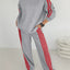 Casual Striped Sweatshirt and Pants Set