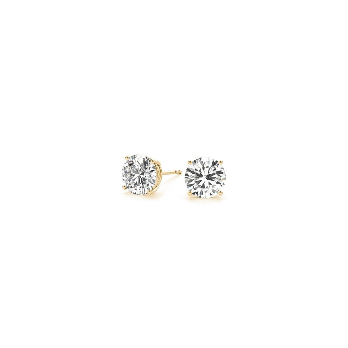 1 cttw Certified IGI Lab Grown Round Diamond Stud Earrings in 14k Yellow Gold