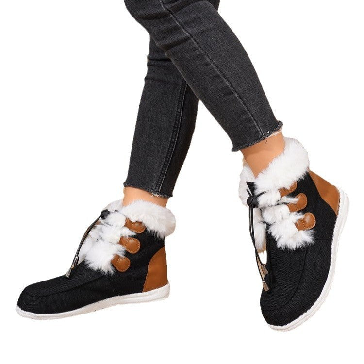 Versatile Round Toe Winter Boots for Women