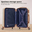 Ensemble de valises rigides Coolife 3 pièces avec verrou TSA - Rose