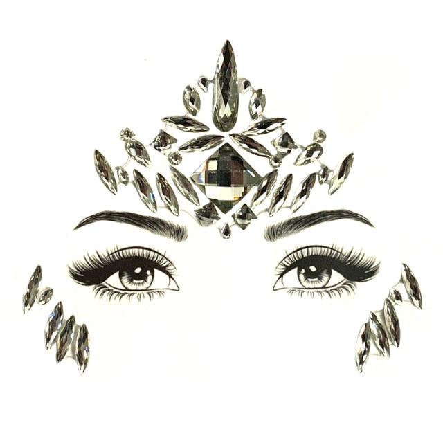 Joyas de Cara Brillantes - 23 Conjuntos de Pegatinas de Maquillaje Temporales