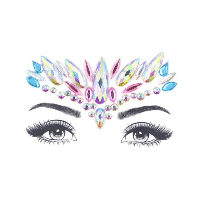 Joyas de Cara Brillantes - 23 Conjuntos de Pegatinas de Maquillaje Temporales