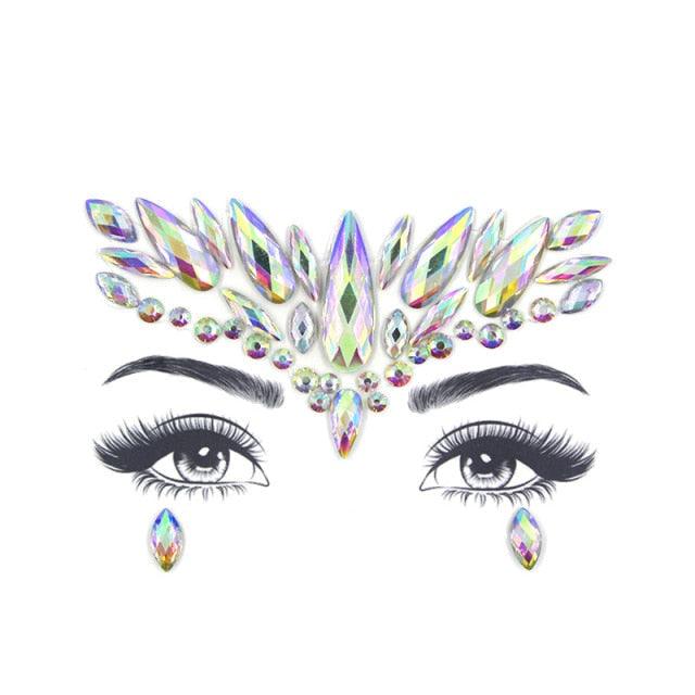 Joyas de Cara Brillantes - 23 Conjuntos de Pegatinas de Maquillaje Temporales