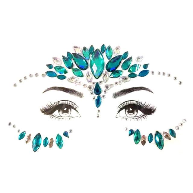 Joyas de Cara Brillantes - 23 Conjuntos de Pegatinas de Maquillaje Temporales