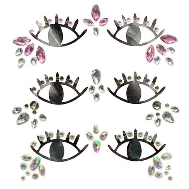 Joyas de Cara Brillantes - 23 Conjuntos de Pegatinas de Maquillaje Temporales