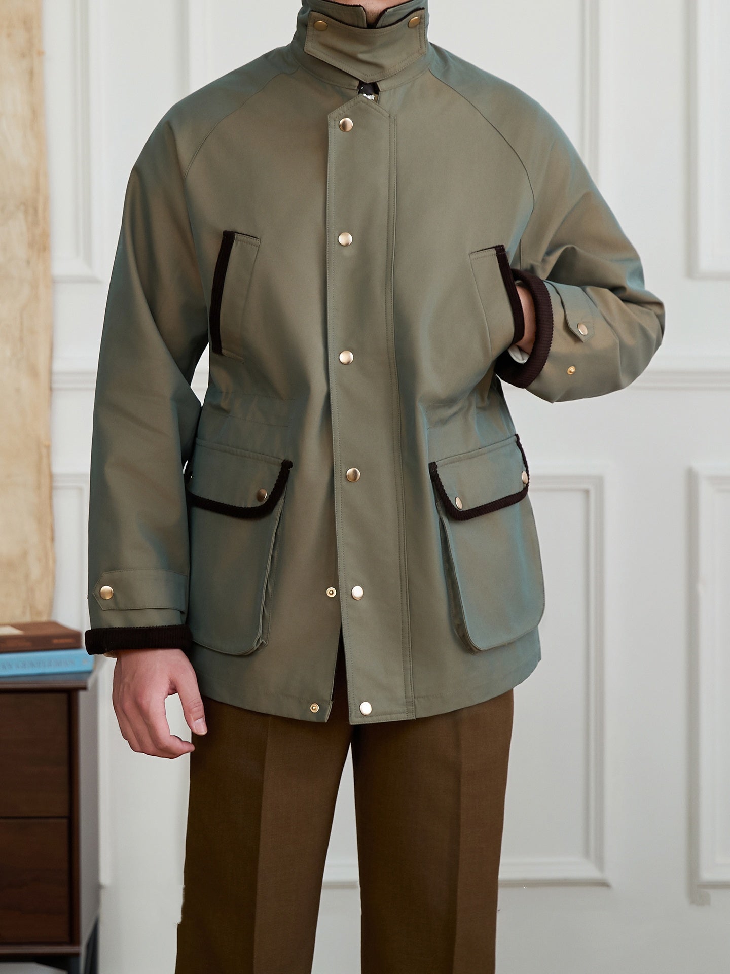 Chaqueta Exterior Impermeable Vintage Mezclada