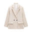Summer Casual Relaxed-fit Double-breasted Blazer