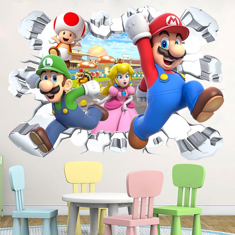 Super Mario Waterproof Wall Stickers for Kids' Rooms
