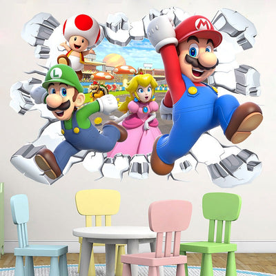 Super Mario Waterproof Wall Stickers for Kids' Rooms
