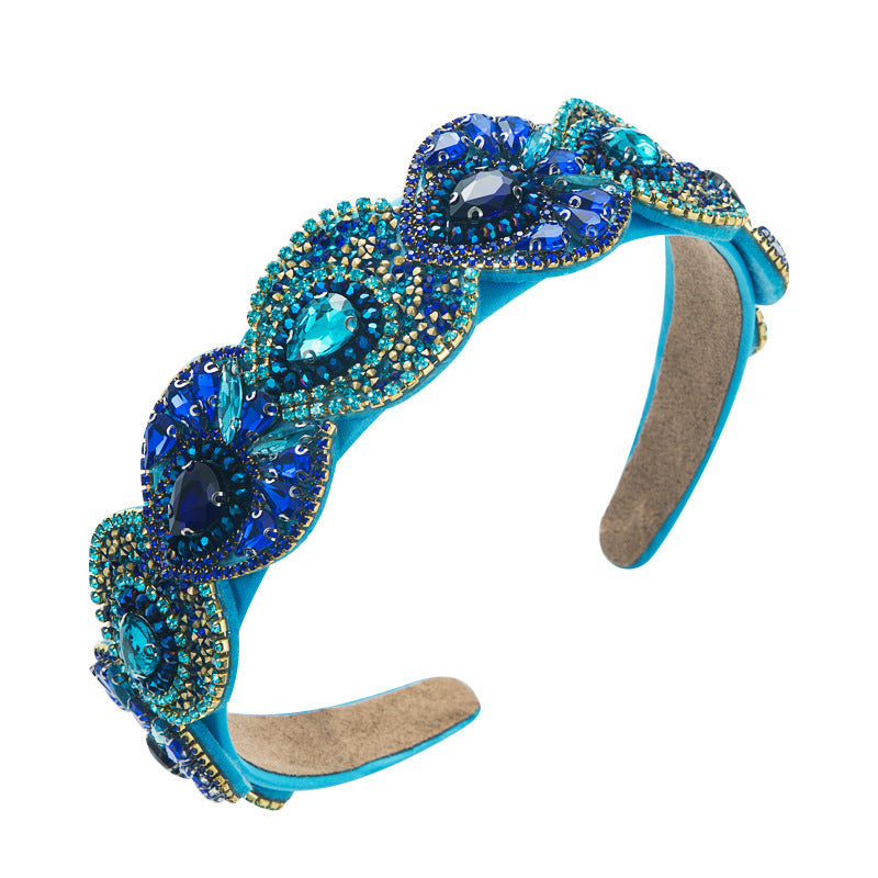 Hair Hoop Fashion Retro Baroque Crystal Head Hoop Korean High-End Hair Accessories Korean Version Of The Hair Cave - Korvel