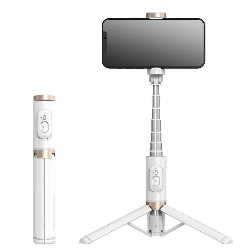 Mobile Phone Bluetooth Selfie Stick with Rotating Fill Light and Hidden Tripod Live Streaming Stand - Korvel