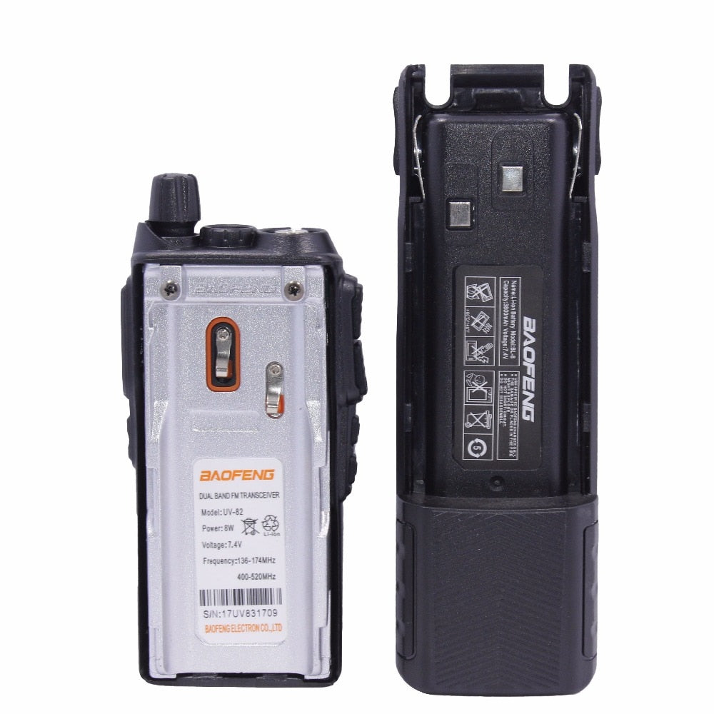 Walkie Talkie UV-82Plus de Doble Banda con Largo Alcance