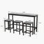 Modern Design Kitchen Dining Table Pub Table Long Dining Table Set with 3 Stools Easy Assembly Gray - Korvel