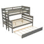 Wood Twin over Full Bunk Bed with Trundle - Gray
