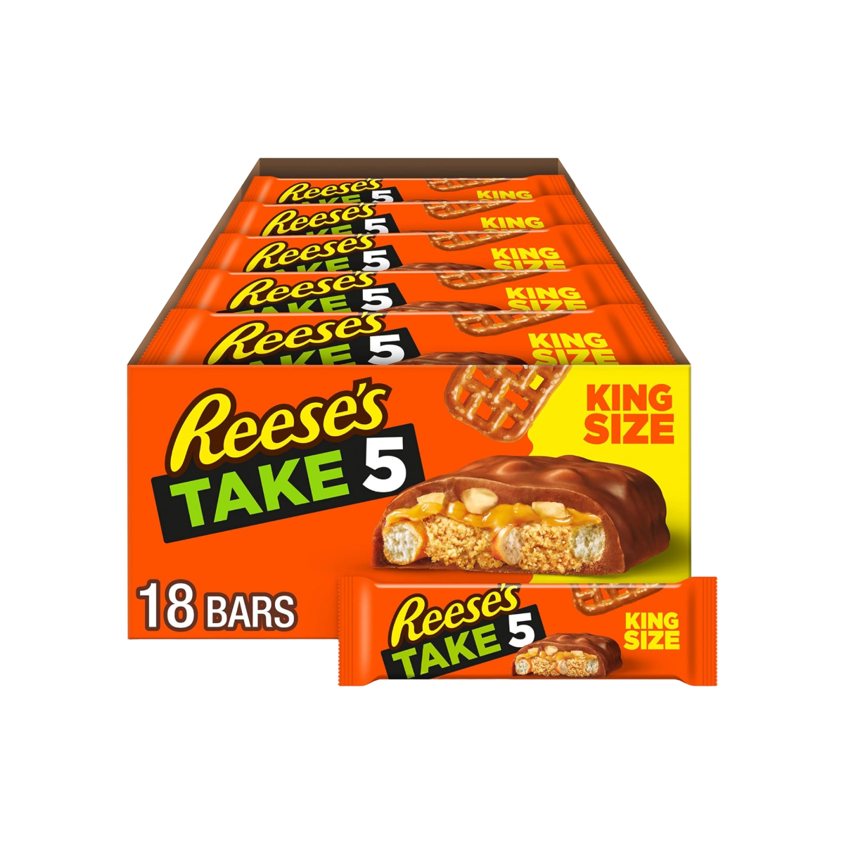Hershey's Take 5 Snack Bars, Five-Layer Chocolate Candy - 1.5 oz (Pack of 18)