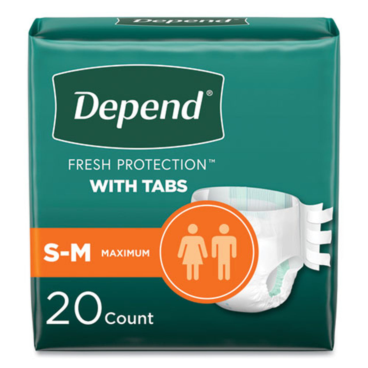 Depend Fresh Protection Incontinence Briefs, Maximum Absorbency, S/M, 20 Count