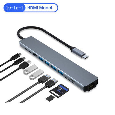 Ten-in-One Type-C Expansion Dock with HDMI and Ethernet